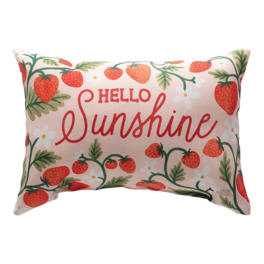 Strawberry Fields Climaweave Word Pillow 12.5x8