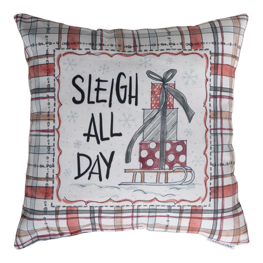 Sleigh All Day Pillow 12x12