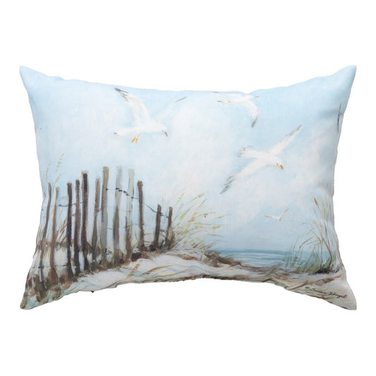 Coastal Shores Beach Path With Seagulls Climaweave Pillow 18x13