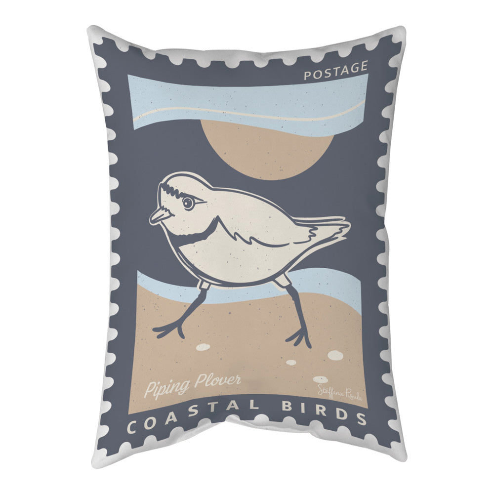 Coastal Stamp Seagull Climaweave Pillow 13x18