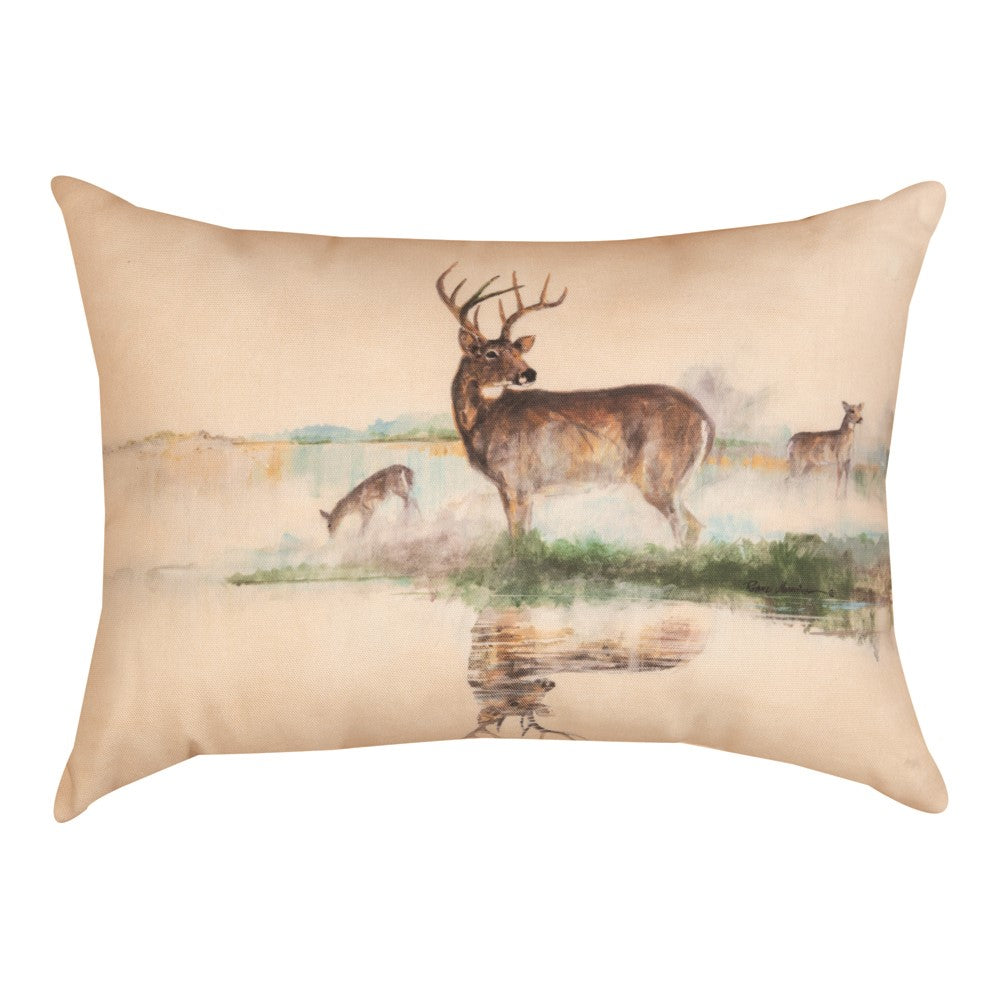 Deer Reflections Climaweave Pillow 18"x13"