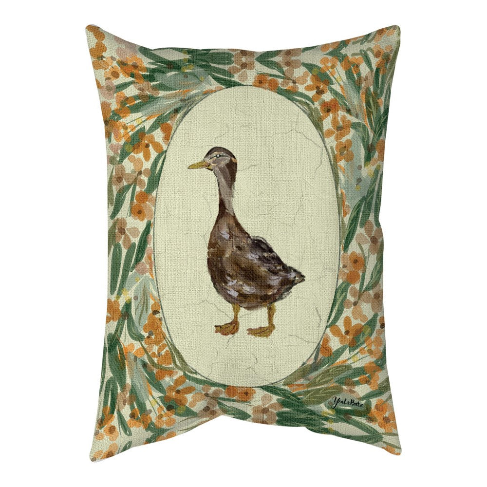 Duck Portrait Brown Climaweave Pillow 13x18