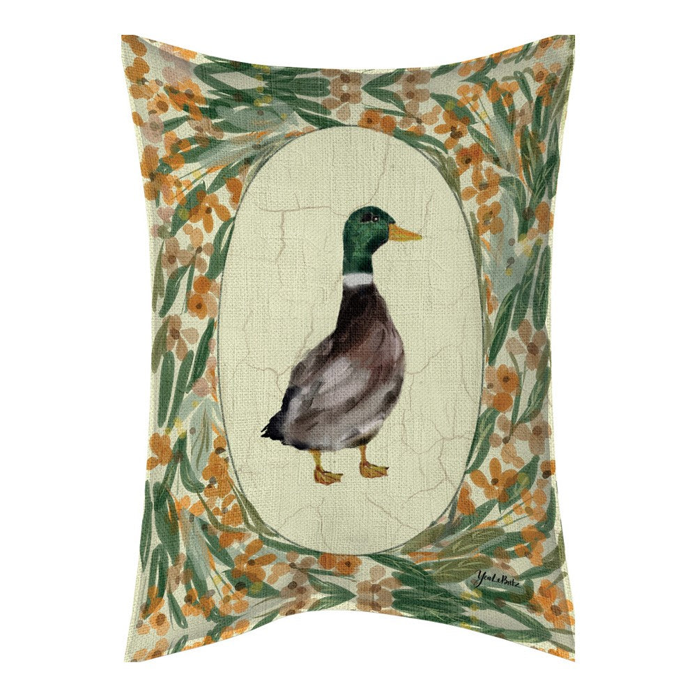 Duck Portrat Mallard Climaweave Pillow 13x18