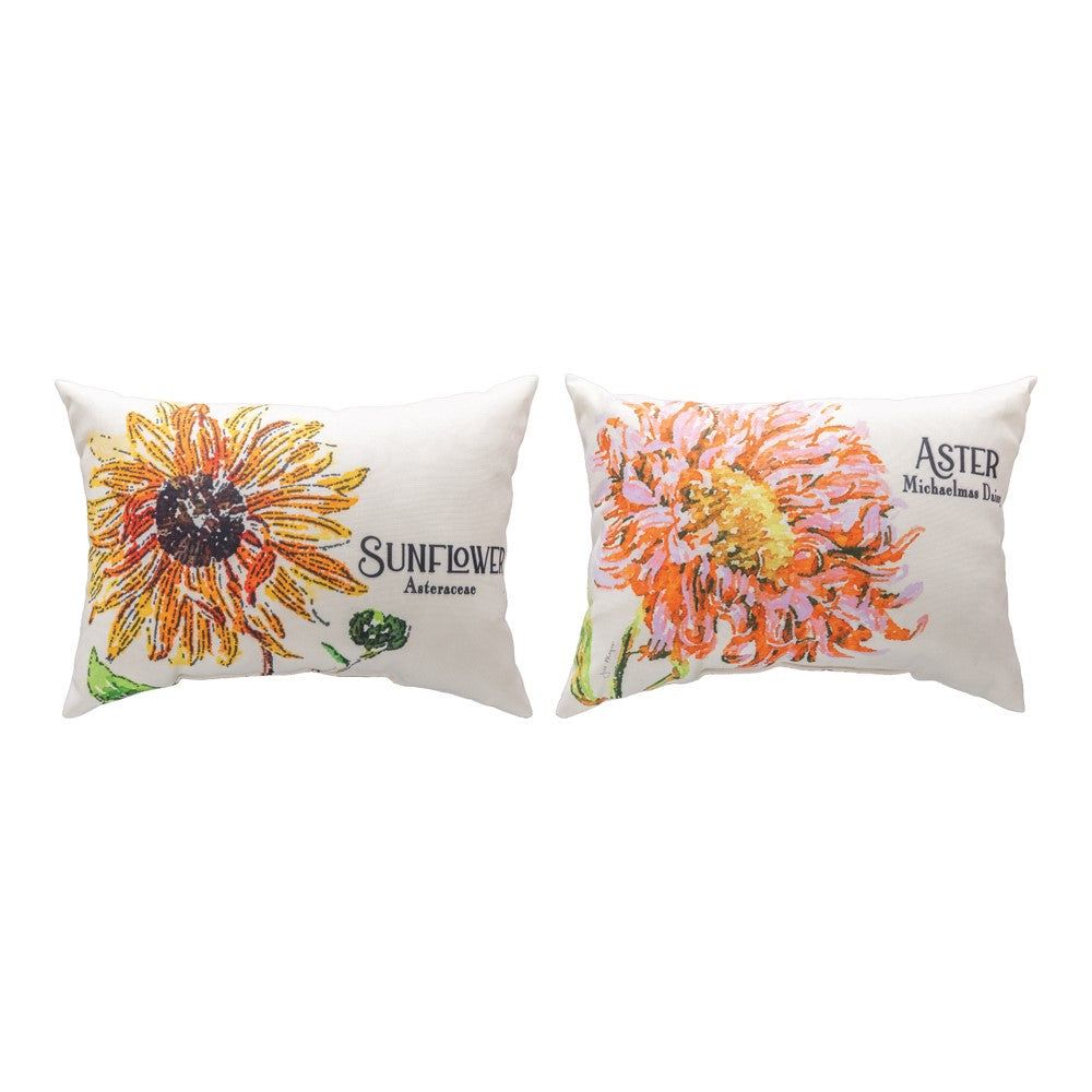 Flower Garden Aster-Sunflower Climaweave Pillow 18x13