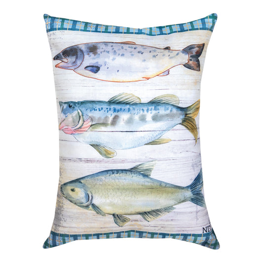 Three Fish Climaweave Pillow 13"X18" Indoor/Outdoor