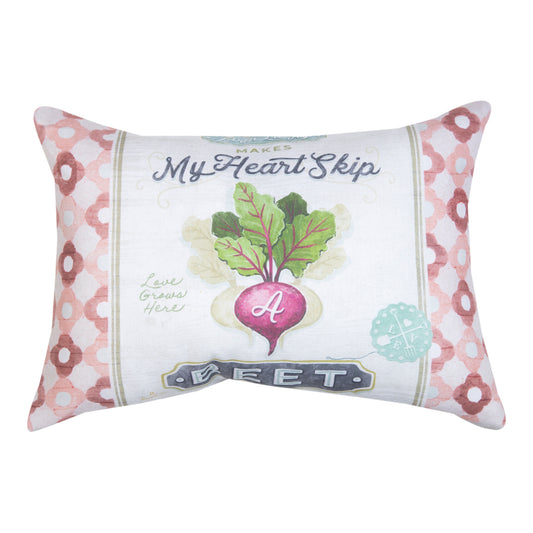 Farmhouse Living Heart Skips Climaweave Pillow 18"X13" Indoor/Outdoor