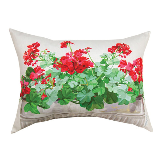 Geraniums Climaweave Pillow 18"x13" Indoor/Outdoor