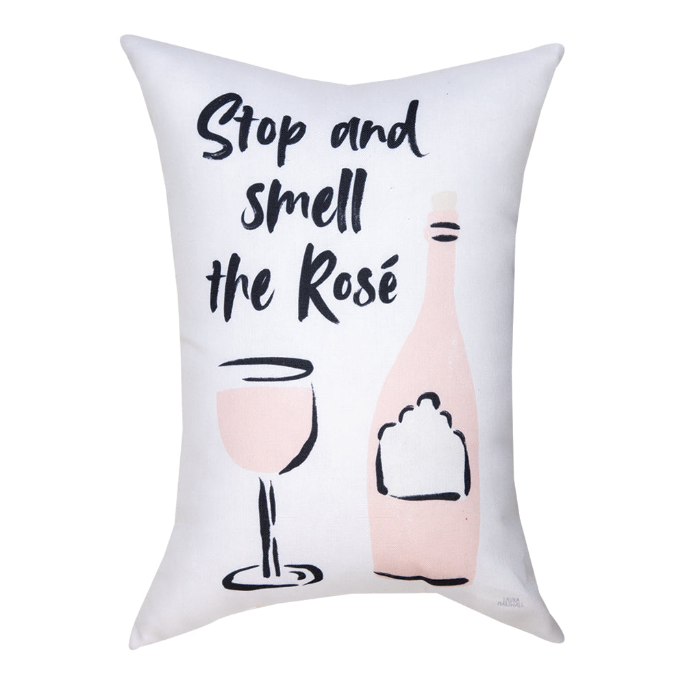 Stop And Smell The Rosé Climaweave Pillow 13"X18" Indoor/Outdoor