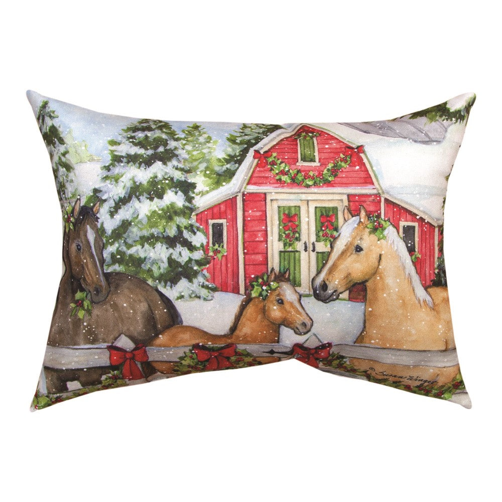 Holiday Homestead Climaweave Pillow 18"x13" Indoor/Outdoor