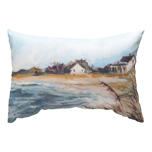 Coastal Shores House On Beach Climaweave Pillow 18x13