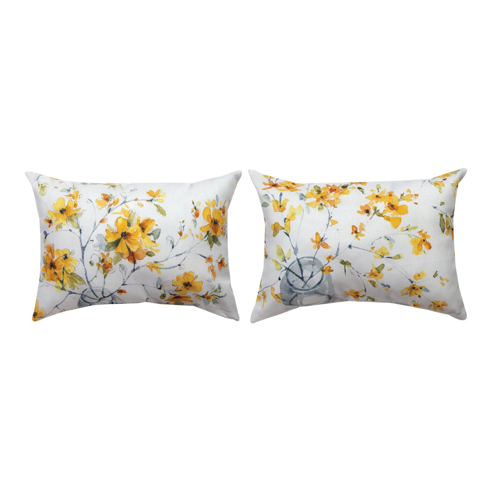 Happy Yellow Climaweave Pillow 18"x13" Indoor/Outdoor