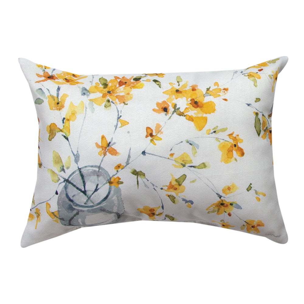 Happy Yellow Climaweave Pillow 18"x13" Indoor/Outdoor