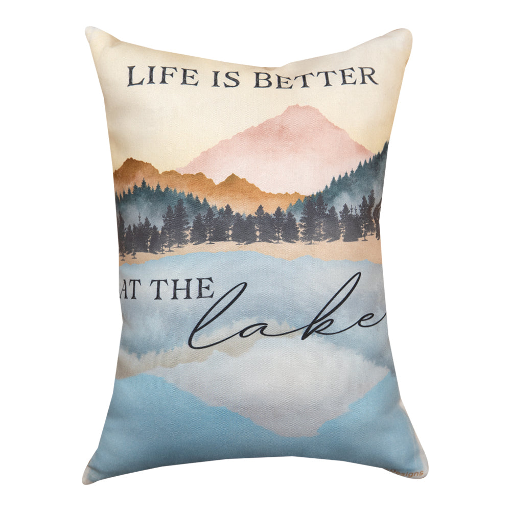 Life Is Better At The Lake Climaweave Pillow 13"x18" Indoor/Outdoor