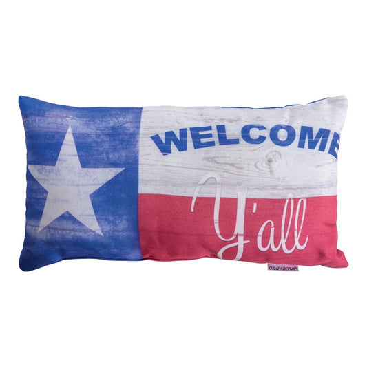 Welcome Ya'll Texas Climaweave Pillow 17x9
