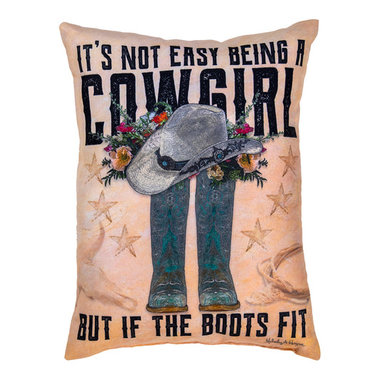 It'S Not Easy Being A Cowgirl Climaweave Pillow 13"X18" Indoor/Outdoor