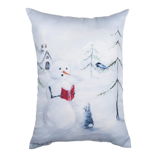 Sweet Peace Snowman 13X18 Climaweave Pillow Indoor/Outdoor