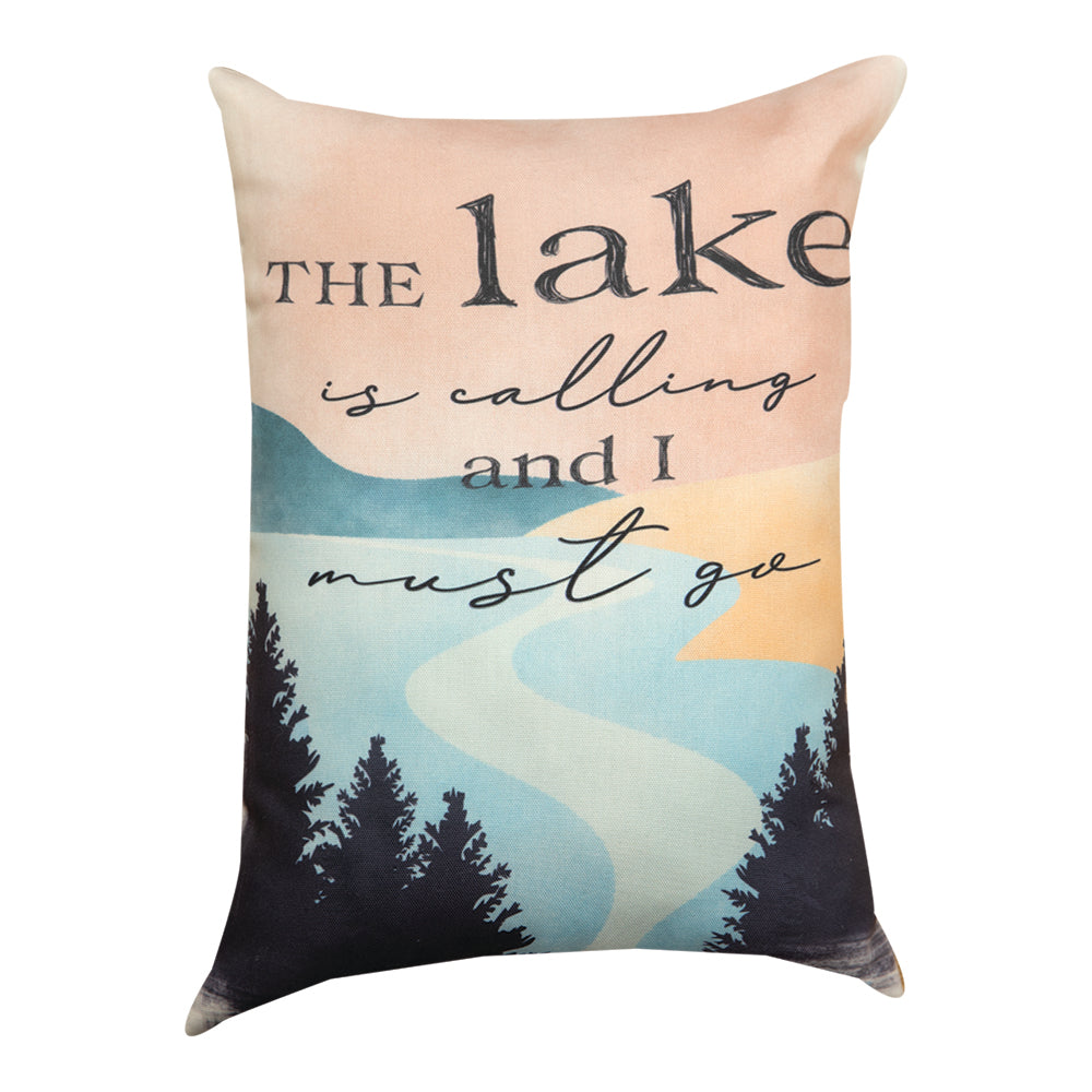 The Lake Is Calling Climaweave Pillow 13"x18" Indoor/Outdoor