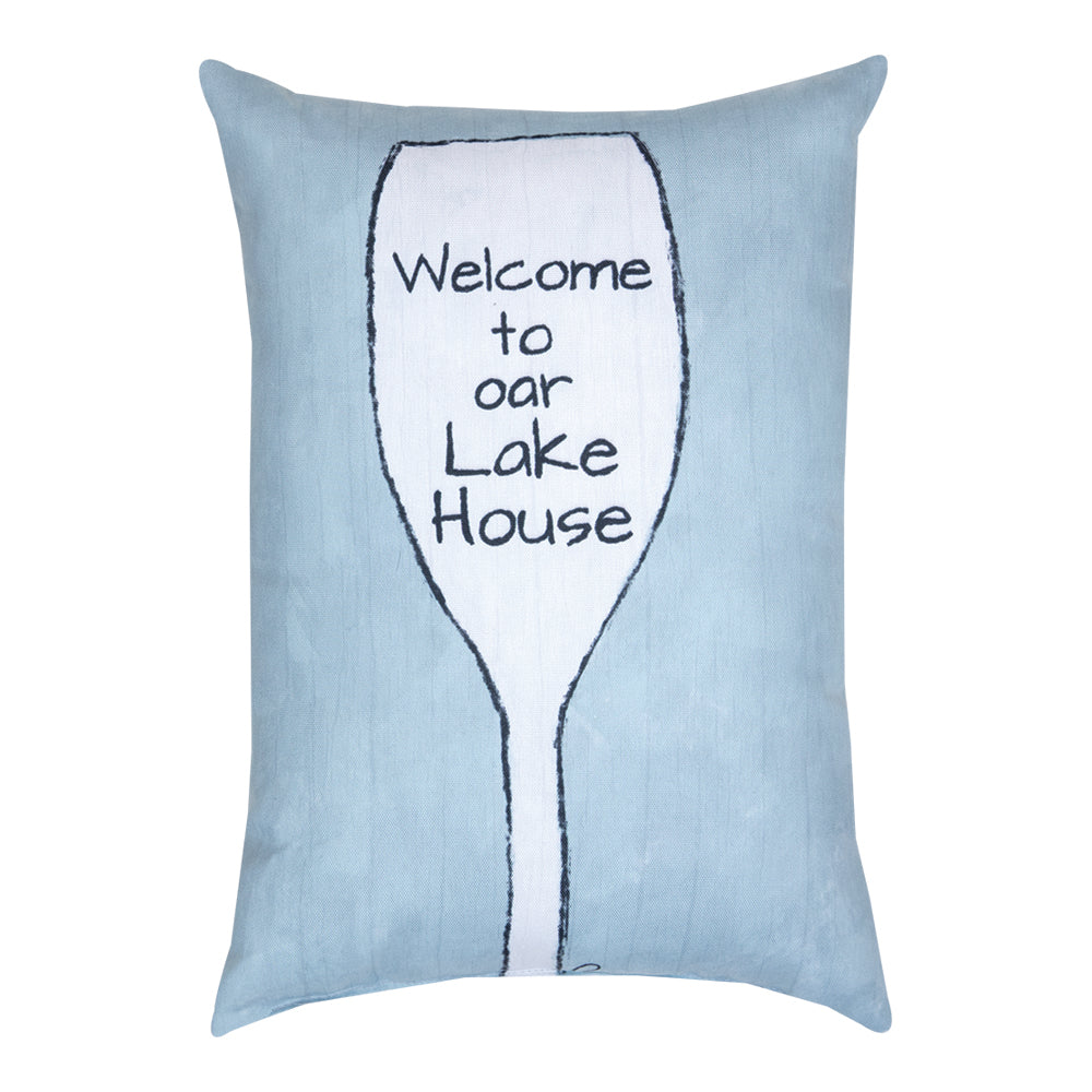 Welcome To Oar Lakehouse Climaweave Pillow 13"x18" Indoor/Outdoor