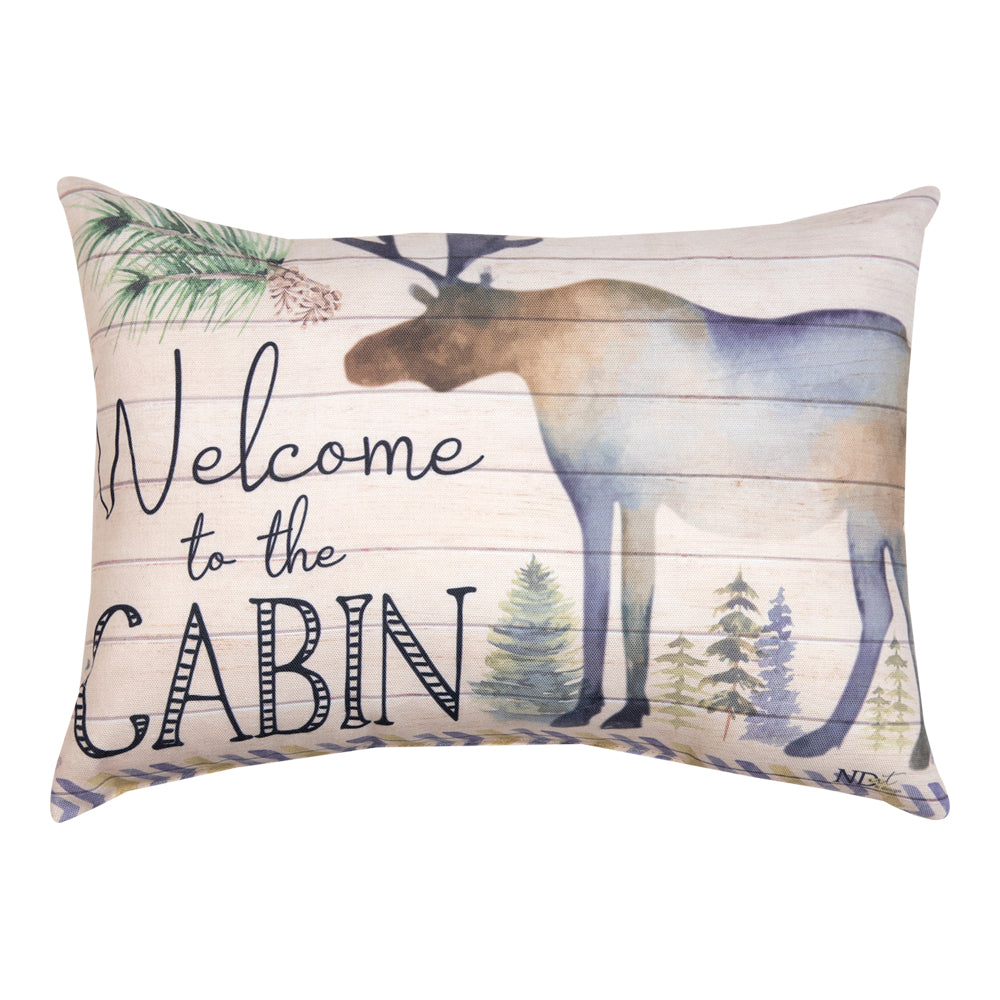 Welcome To The Cabin Climaweave Pillow 13"X18" Indoor/Outdoor
