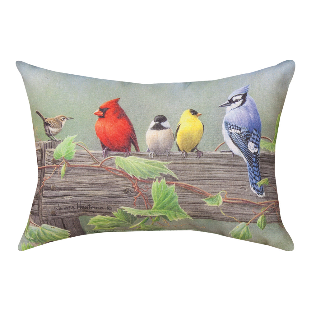 Birds On A Line 2 Climaweave Pillow 18"x13" Indoor/Outdoor
