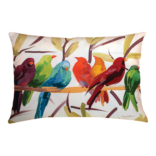 Flocked Together Climaweave Pillow 24"X18" Indoor/Outdoor