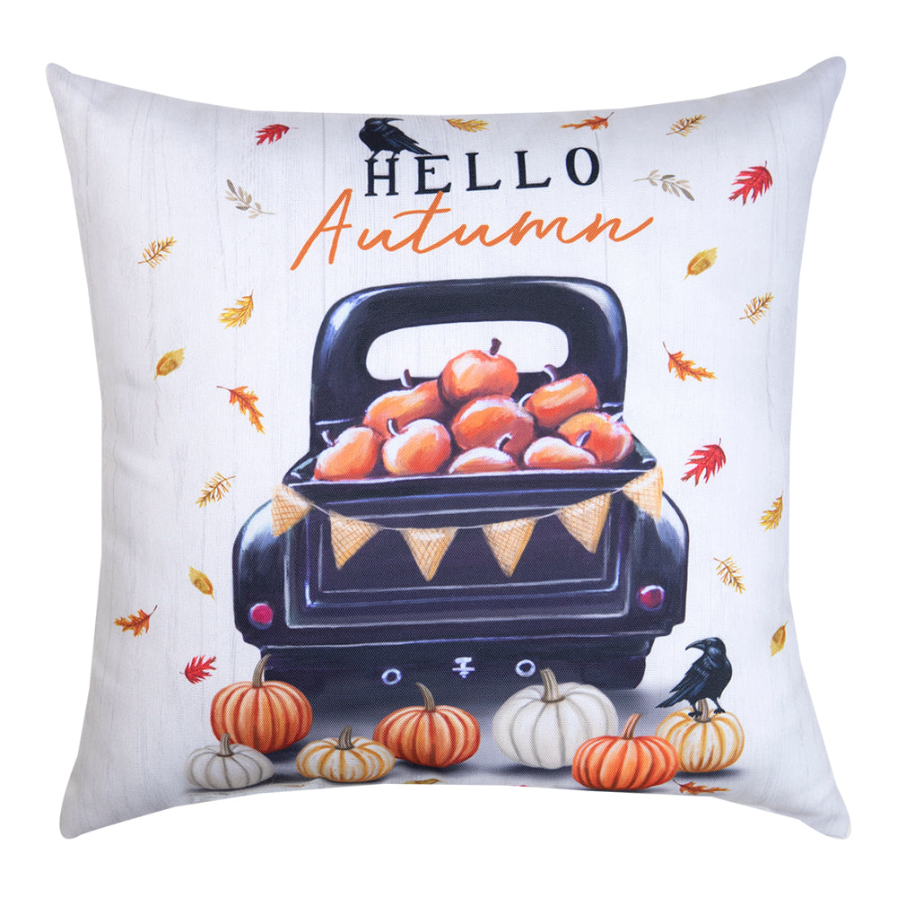 Hello Autumn Truck Climaweave Pillow 18" Indoor/Outdoor