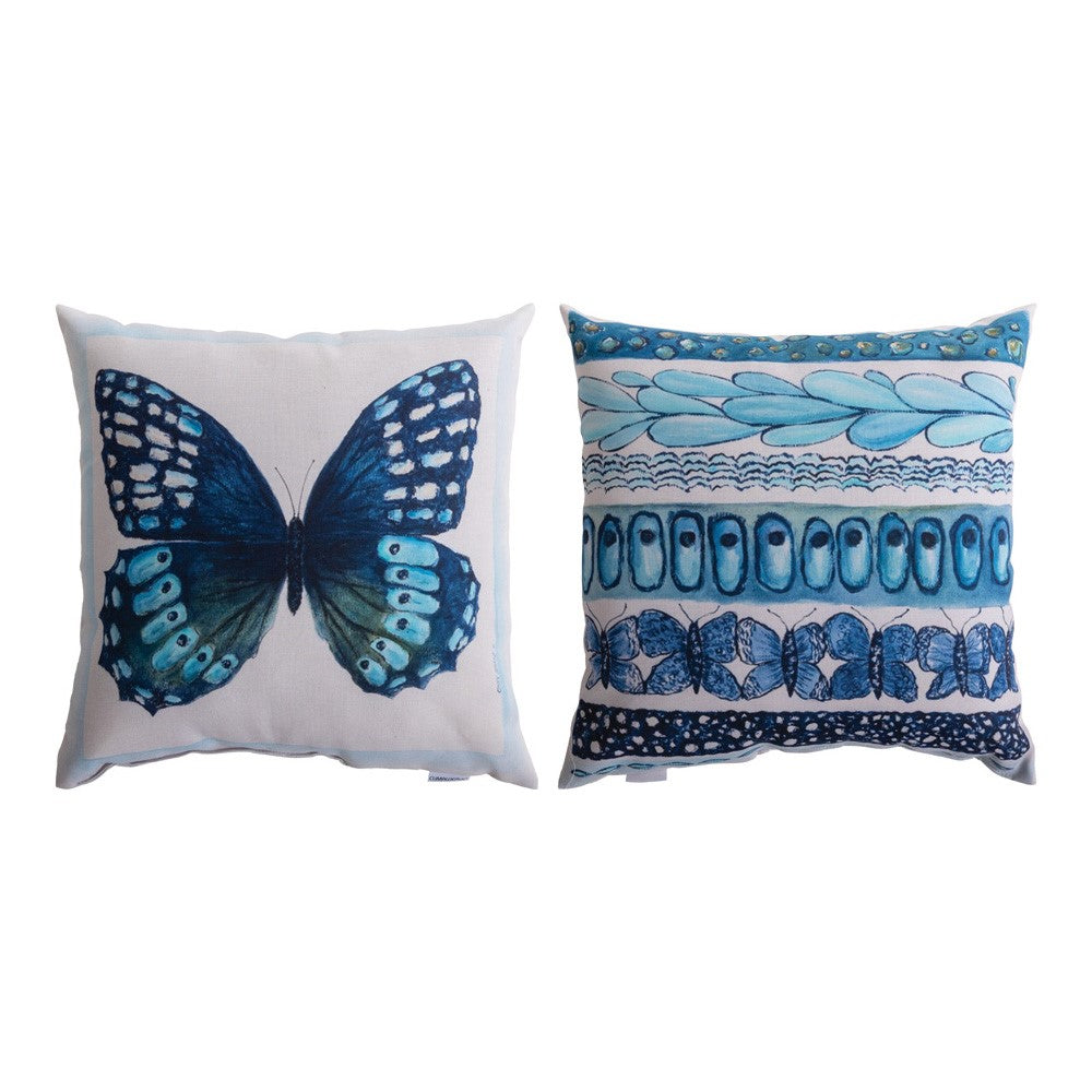 Blue Butterflies Climaweave Pillow 18x18