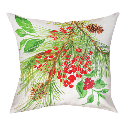 Berry Christmas Climaweave Pillow 18" Indoor/Outdoor