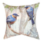 Bird & Foliage Blue Climaweave Pillow 18" Indoor/Outdoor