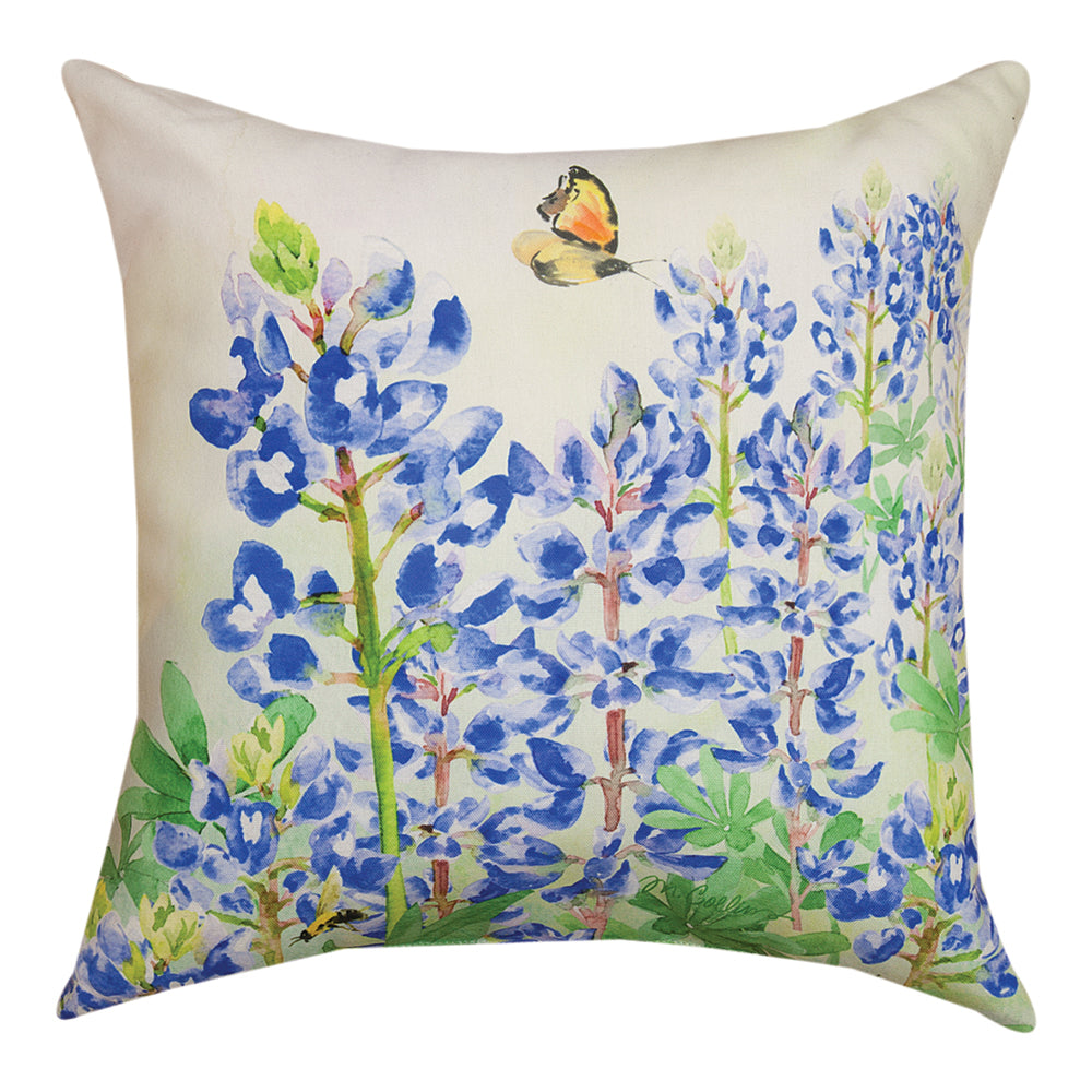 Bluebonets In Bloom Climaweave Pillow 18" Indoor/Outdoor