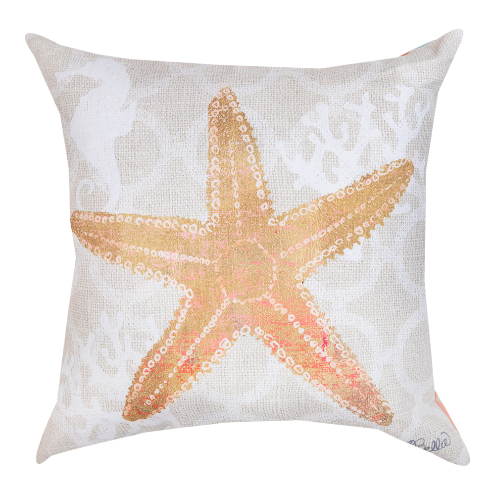 Beach Linen Starfish Climaweave Pillow 18" Indoor/Outdoor