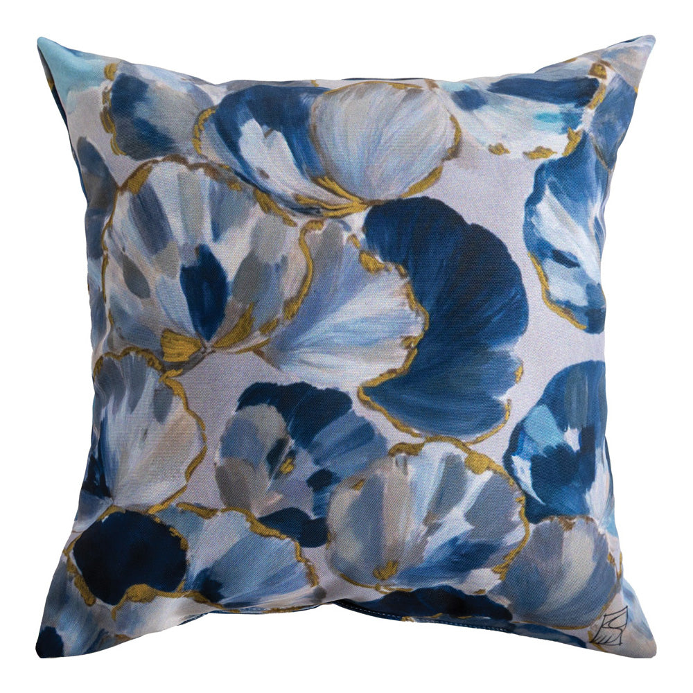 Blue Oysters And Coral Climaweave Pillow 18x18