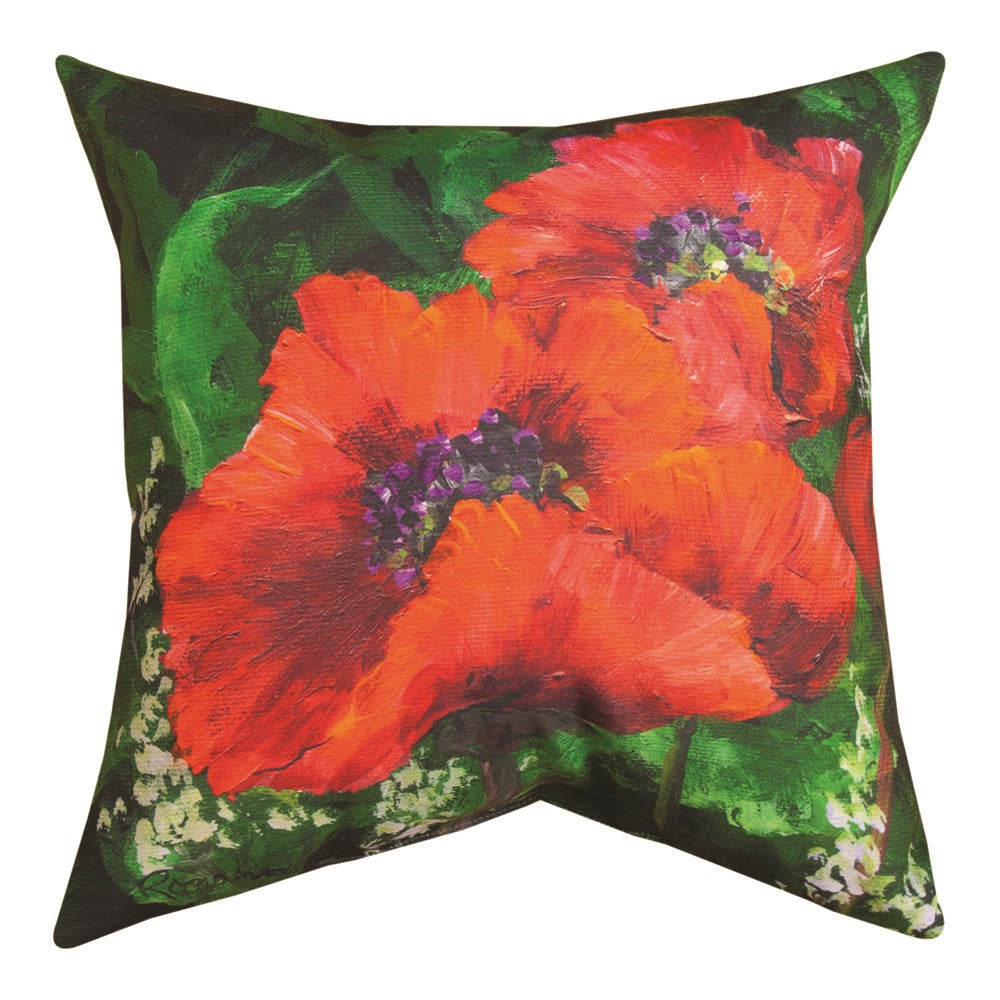 Bright Poppies Climaweave Pillow 18" Indoor/Outdoor