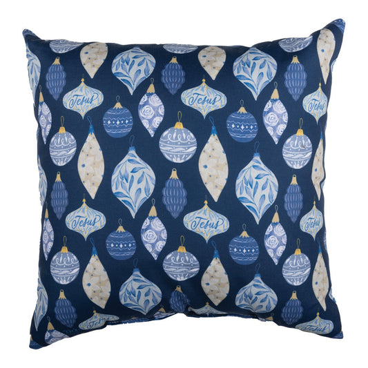Blue White Christmas 18 Pillow Climaweave Indoor/Outdoor