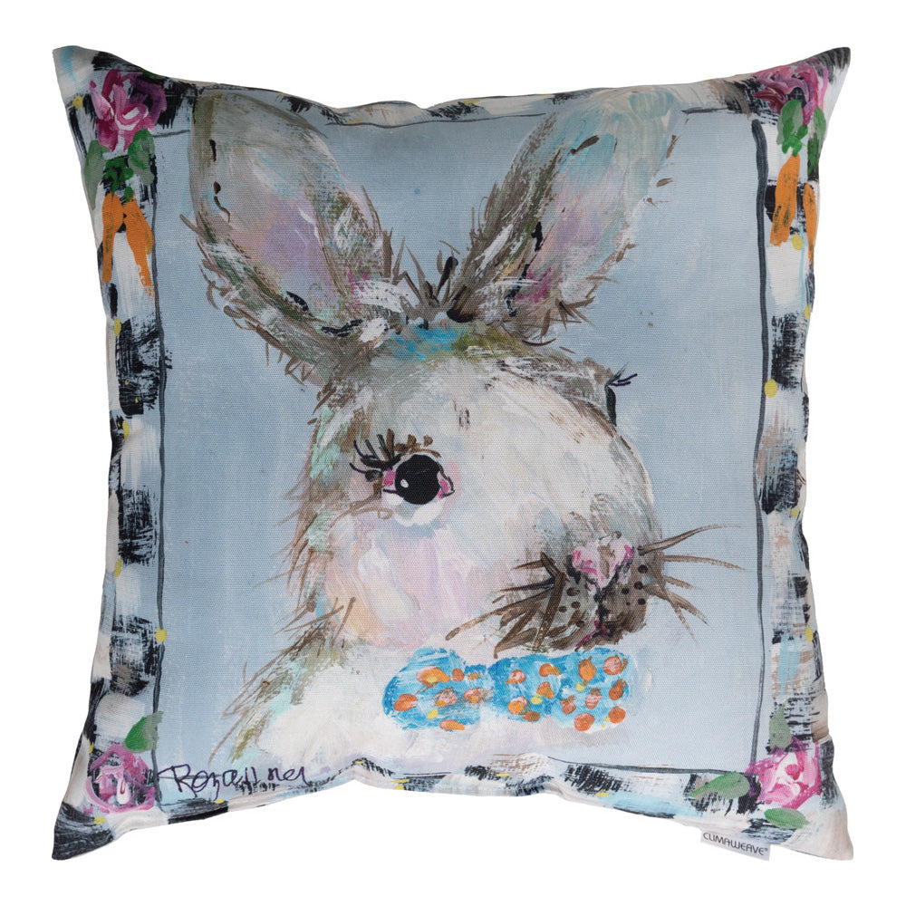 Bunny With Tie Climaweave Pillow 18x18