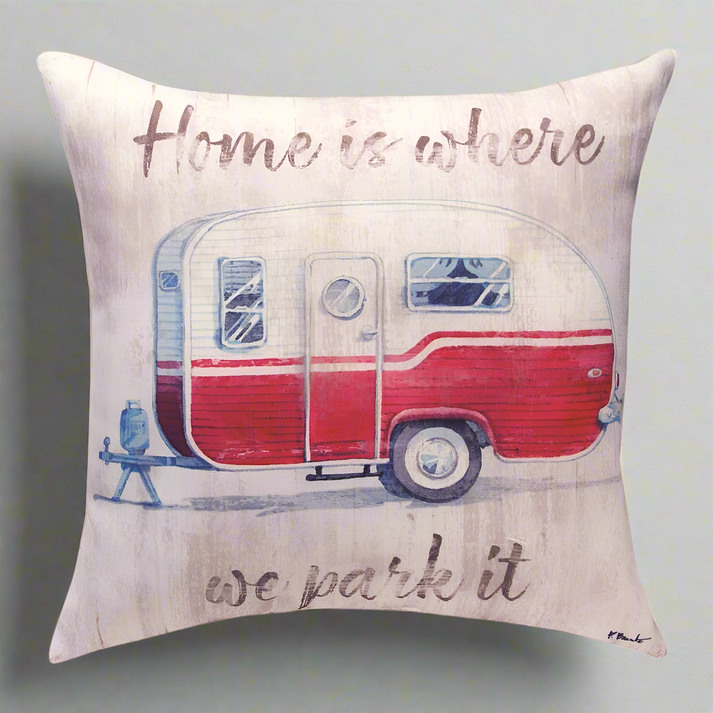 Camping Home Is Where We Park It Climaweave Pillow 18"