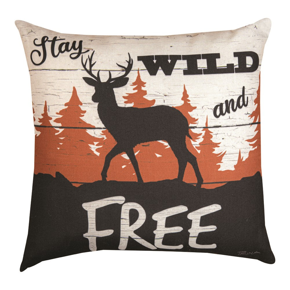 Cabin Life Stay Wild Climaweave Pillow 18" Indoor/Outdoor