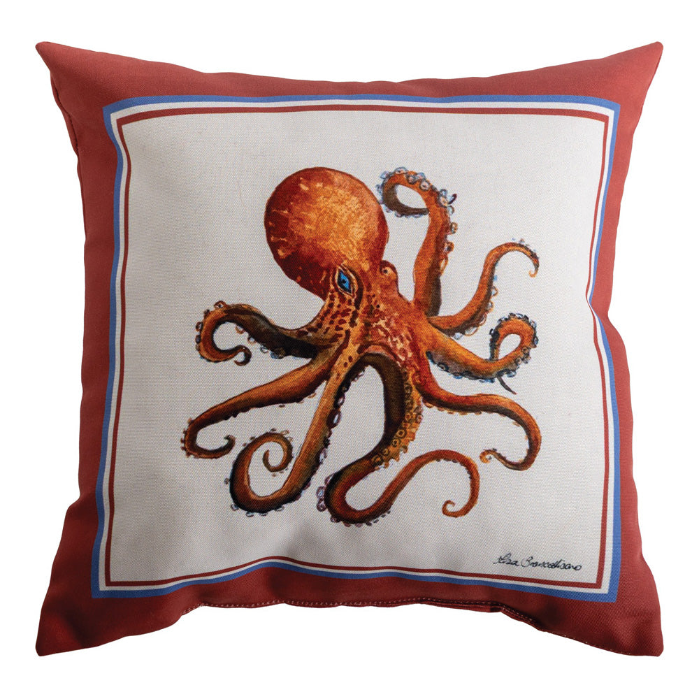 Red Coastal Climaweave Pillow 18x18