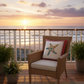 Red Coastal Climaweave Pillow 18x18