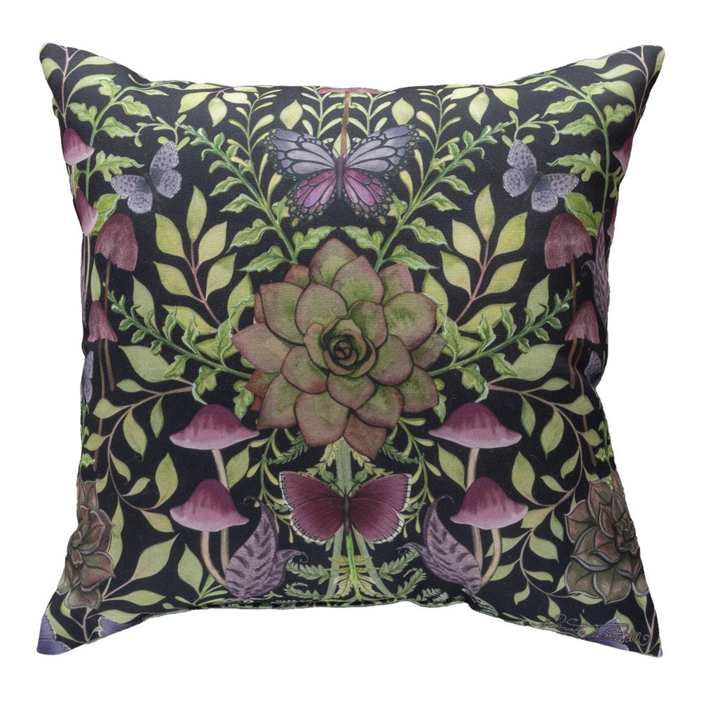 Dark Succulents Climaweave Pillow 18x18