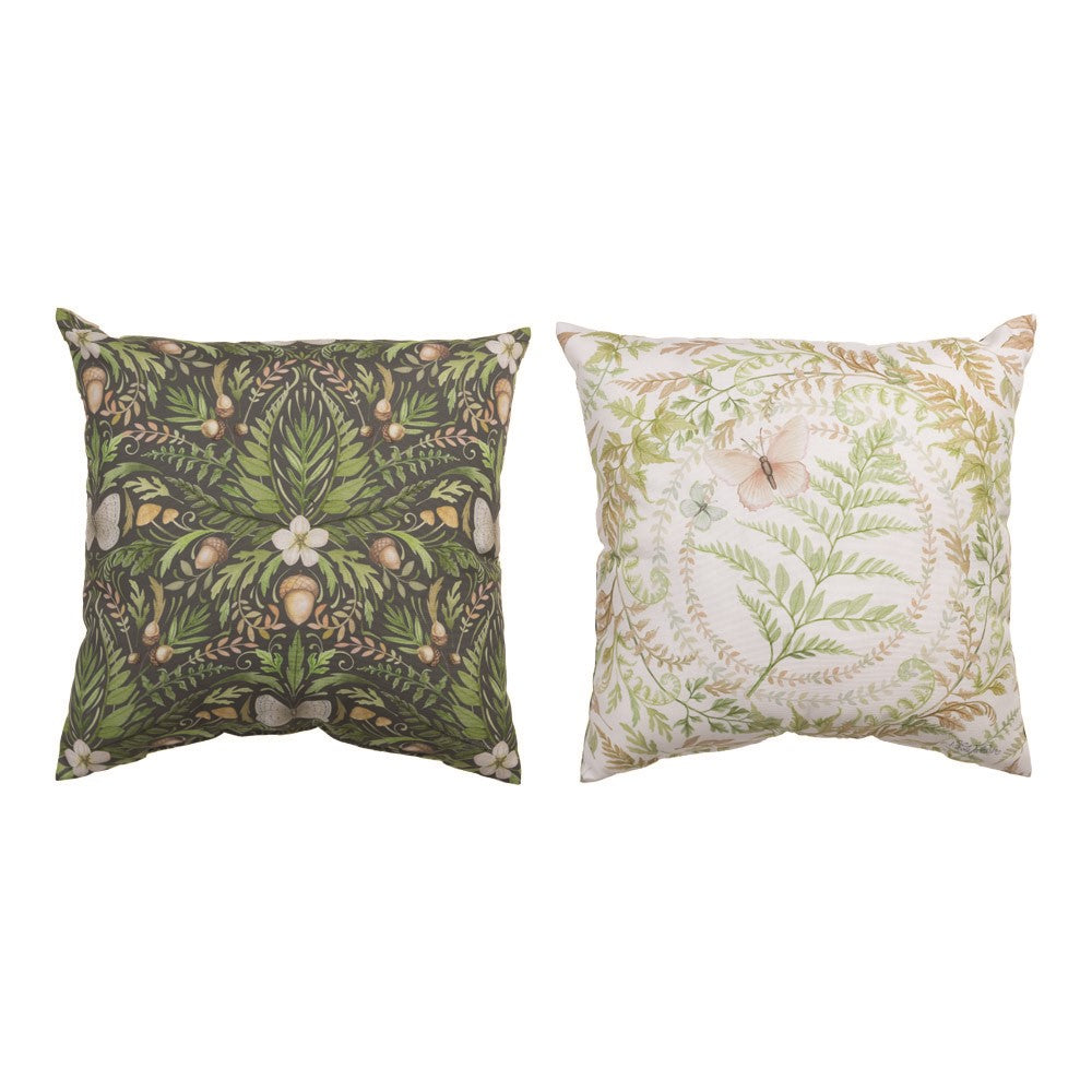 Cottage Ferns Climaweave 18 inch Throw Pillow-Indoor/Outdoor