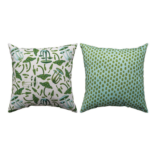 Ferns And Mushrooms Climaweave Pillow 18" x 18"