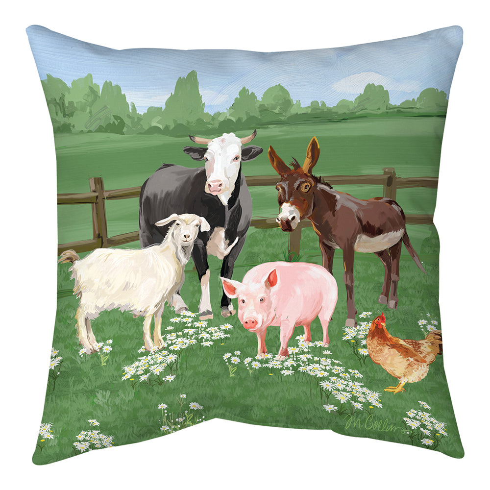 Farm Animals Climaweave Pillow 18" Indoor/Outdoor