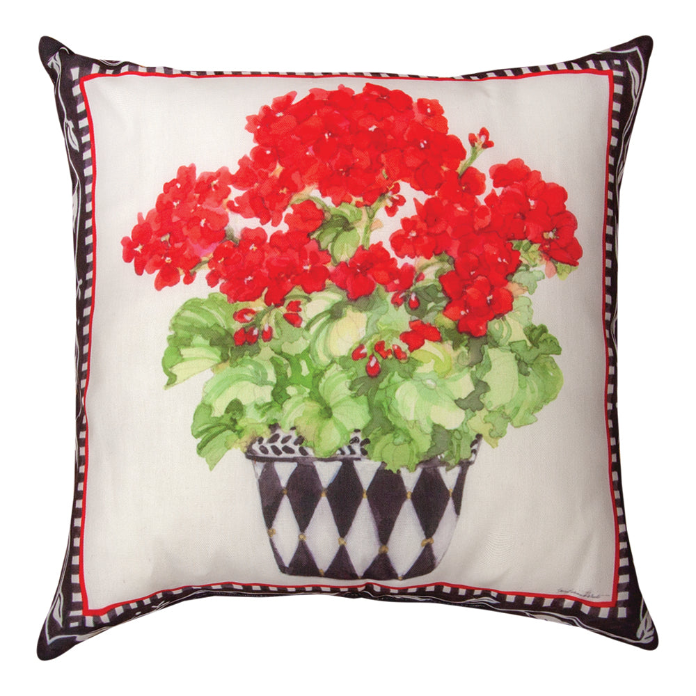 Geranium Pots Climaweave Pillow 18" Indoor/Outdoor