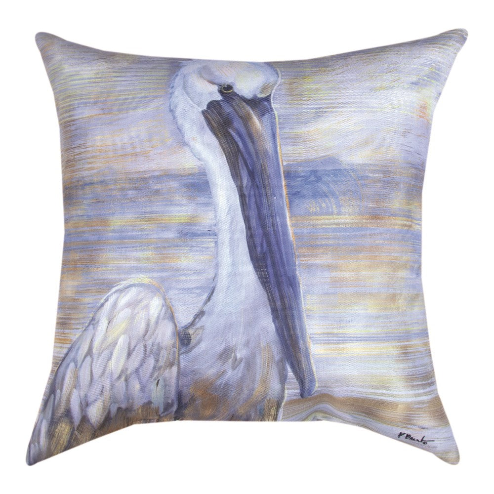 Golden Salty Pelican Climaweave Pillow 18" Indoor/Outdoor