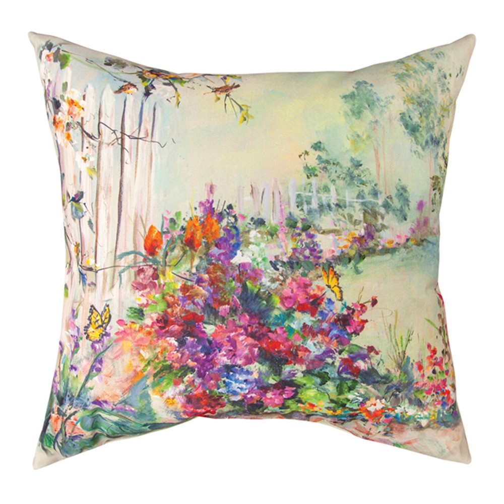 Floral Butterlies Climaweave Pillow 18" Indoor/Outdoor