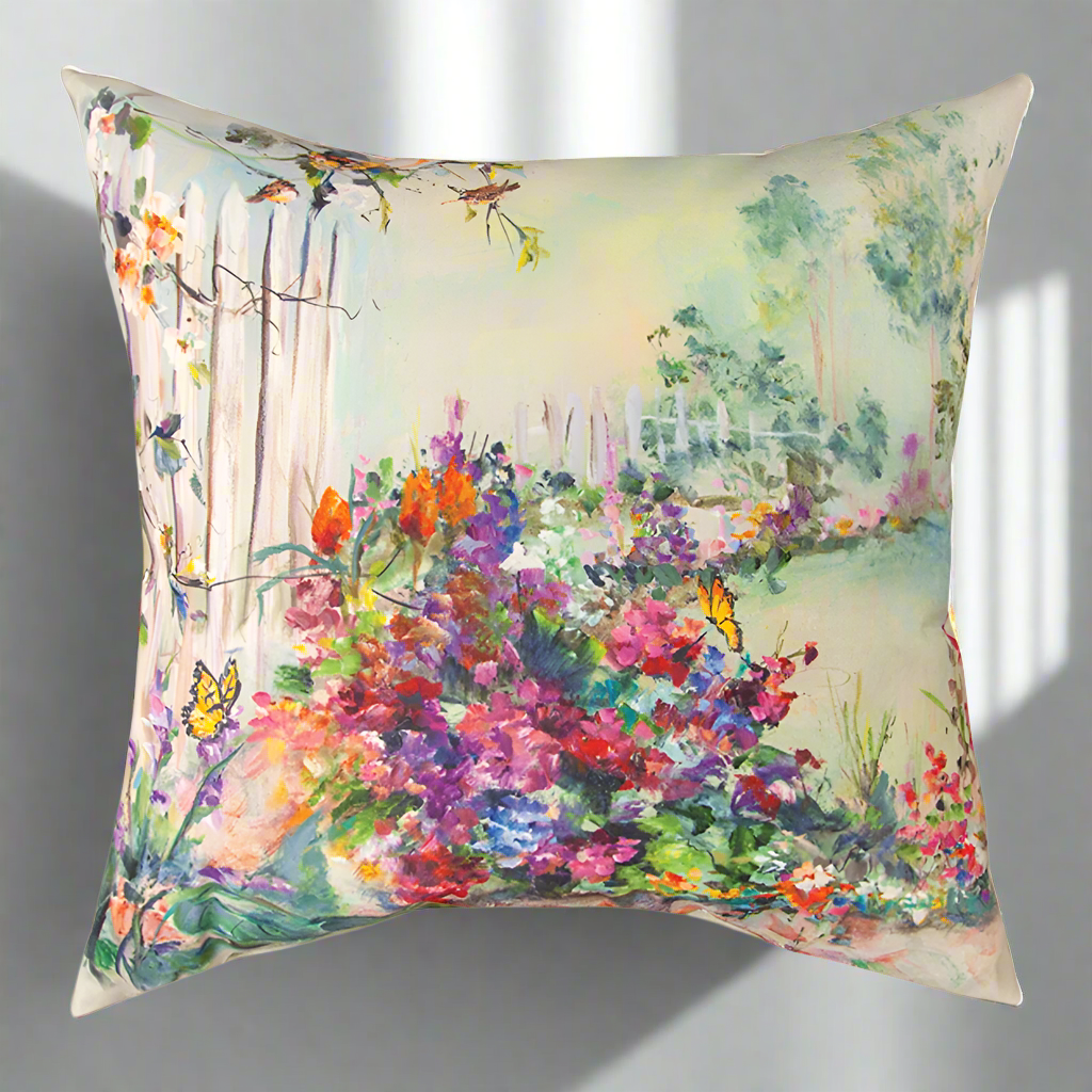 Floral Butterlies Climaweave Pillow 18" Indoor/Outdoor