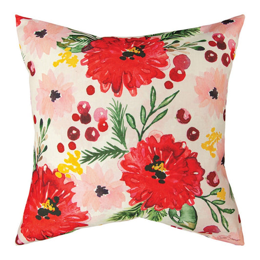 Holiday Floral Climaweave Pillow 18"