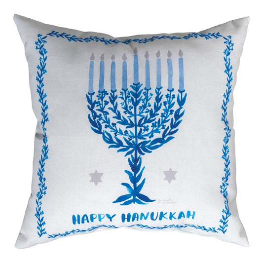 Happy Hanukkah Floral Climaweave Pillow 18" x 18"