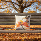 Hummingbird On Fall Flower Climaweave Pillow 18x18